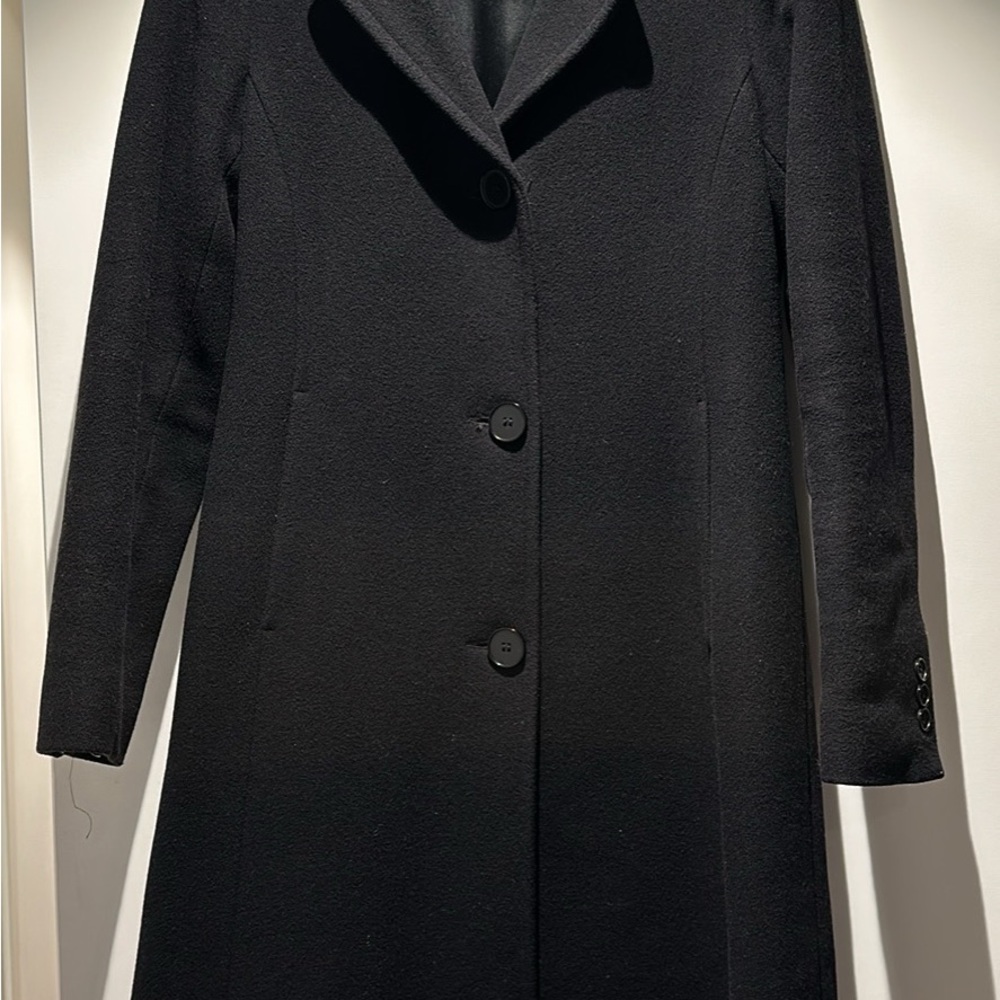 Elegant Wool Black Women's Coat